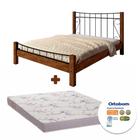 Cama Com Colchão Ortobom Casal Aço MDF Madeira Reforçada Canela Rústico Preto Reina Shop JM