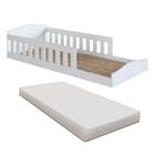 Cama Com Colchão Solteiro Montessoriana Infantil Proteção Lateral Encanto Completa Móveis