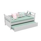 Cama da Babá Júlia com Cama Auxiliar Branco Brilho Carolina Baby