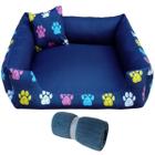 Cama de cachorro ou gato caminha lavavel para pet médios até 12kg + coberta manta sorft