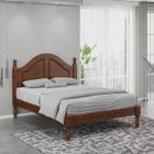 Cama de Casal 204cm x 150cm com pés torneados Café Ouro Madeira Pinus - Finestra