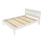 Cama de Casal Grande 196 cm Com Cabeceira Vazada Estrados de Madeira de Eucalipto Quarto Branco