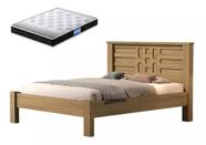 Cama De Casal Laura 100% Mdf + Colchão Casal Probel 188x138 - Amendoa Basoto