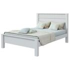 Cama de Casal Madeira em MDP e MDF Branco Athenas Lopas