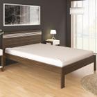 Cama de Casal Nogal/Branco Cm8009 - Tecno Mobili