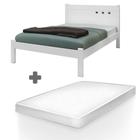 Cama De Casal Simples Paola II Branco Framar Com Colchão Casal Hellen Pro Confort