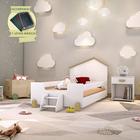 Cama de Criança Infantil Montessoriana Escadinha Solteiro Ayla Branca e Natural Incluso Lousa Mágica - BABY MOBILIA