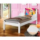 Cama de Criança Infantil Solteiro Adesivada Princesas Branco Acompanha Luminária Led - BABY MOBILIA