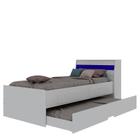 Cama de Solteiro Bibox com Auxiliar Teen Gelius Branco/Azul