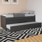 Cama de Solteiro Bibox Juliette 2 Gavetas Preto Fosco - Robel