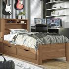 Cama de Solteiro Invicta com 2 Gavetas Jatoba