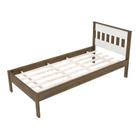 Cama de Solteiro Madeira CM8006 Nogal/Branco - Tecno Mobili