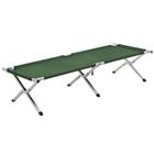 Cama Dobravel Campanha Jungle Verde Aluminio e Nylon Guepardo