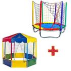 Cama Elástica Pula Pula Trampolim 1,40m + Piscina de Bolinhas Oitavada 2,00m Premium Infantil Rotoplay Brinquedos