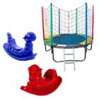 Cama Elástica Pula Pula Trampolim 1,83m Nacional + 2 Gangorras 1 Lugar Playground - ROTOPLAY BRINQUEDOS