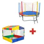 Cama Elástica Pula Pula Trampolim 2,30m + Piscina de Bolinhas Quadrada 1,50m Premium Infantil Rotoplay Brinquedos