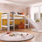 Cama Elevada Infantil Solteiro Com Escorregador Branco 93 x 202 cm Clage Shop