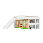 Cama Infantil 90 com Escorregador E Cortina Playground Meu Fofinho - Art In - Branco