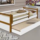 Cama Infantil Branco Mel C/ Pés Em Madeira Com Cama Auxiliar Branco - DIVALOTO