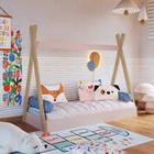 Cama Infantil Cabana Mini Cama Montessoriana Com Colchão Menino Menina 158cm Itapuã com Rosa - Completa Móveis