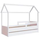 Cama Infantil Casinha Com Auxiliar Infix C06 Branco/rosa - Mpozenato