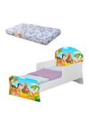 Cama Infantil Com Colchão Mini Menino Dinossauros Branco - JLB MOVEIS