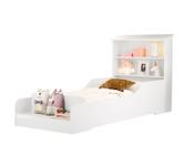 Cama Infantil Com Prateleira Para Brinquedo Liz Proteção Lateral Estilo Moderno Cama Baixa De Chão