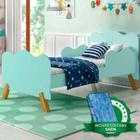 Cama Infantil Com Proteção Lateral Nuvem Menta Angel Cambel Com Colchão Gazin