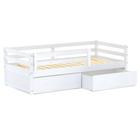 Cama Infantil Eco com 02 Gavetas e Grade de Proteção Madeira Maciça Branco Mobilistore