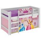 Cama Infantil Menina Princesas Play Disney 100% MDF Cor Branco Brilho - Pura Magia