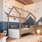 Cama Infantil Montessoriana 1 Colchão Aveiro Oak/Branco - Completa Móveis