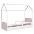 Cama Infantil Montessoriana Branco com Rosa