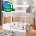 Cama Infantil Montessoriana Casinha Branca Dakota Com Colchão Gazin