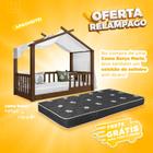 Cama infantil montessoriana casinha - imbuia + colchão