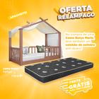 Cama infantil montessoriana casinha - mogno + colchão