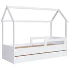 Cama Infantil Montessoriana com Cama Auxiliar Branca