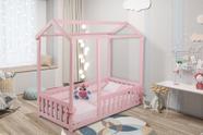 Cama Infantil Montessoriana com Grade Nina Rosa + Colchão