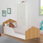 Cama Infantil Montessoriana Com Grades De Proteção Branco Nature Ceci Shop JM