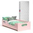 Cama Infantil Montessoriana em MDF Encanto Com Colchão E Proteção Lateral