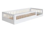 Cama Infantil Montessoriana Solteiro Completa Móveis Affetto Branco