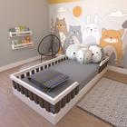 Cama Infantil Montessoriana Solteiro Cori Yescasa Branco/Ameixa Negra