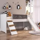 Cama Infantil Playground com Escorregador e Rampa Branca