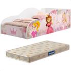 Cama Infantil Princesa com Colchão Rosa