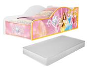 Cama Infantil Princesas Com Colchão Menino Menina Casinha Grade Elegante Cercado Solteiro Crianças Caminha Boneca Cabana Resistente Bebê