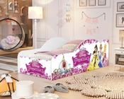 Cama Infantil Princesas Meninas Castelo Casinha Grade Elegante Cercado Solteiro Crianças Caminha Boneca Cabana Resistente Bebê - Moveis House