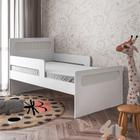 Cama Infantil Solteiro Isa com Grade Lateral Branco