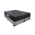 Cama King Arezzo Black e Box Molas Ensacadas Cinza Portobel