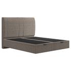 Cama King Flutuante Baú Cabeceira 195cm Fly S05 Linho Marrom - Mpozenato