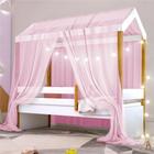 Cama Montessori Exclusiv Fio de Luz Colchão e Voal Rosa - CasaH