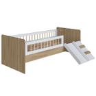 Cama Montessoriana Escada E Escorrega AFT010 Aveiro OAK Branco Comm